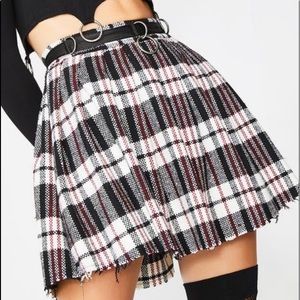 D RING WOOL SKIRT